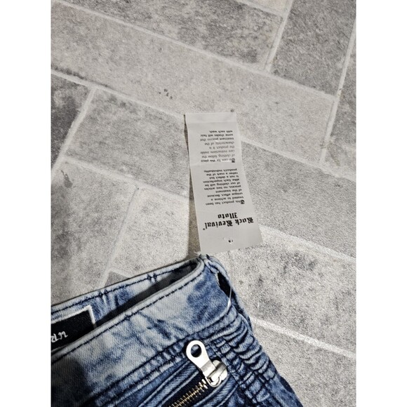 New Rock Revival Jeans "Ean" Light Washed Denim Men's Size 40x32 Distressed - Picture 10 of 16